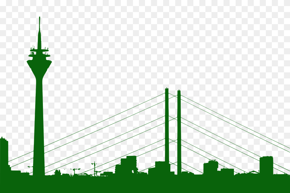 Dusseldorf Cityscape Silhouette, City, Green, Urban, Outdoors Png Image