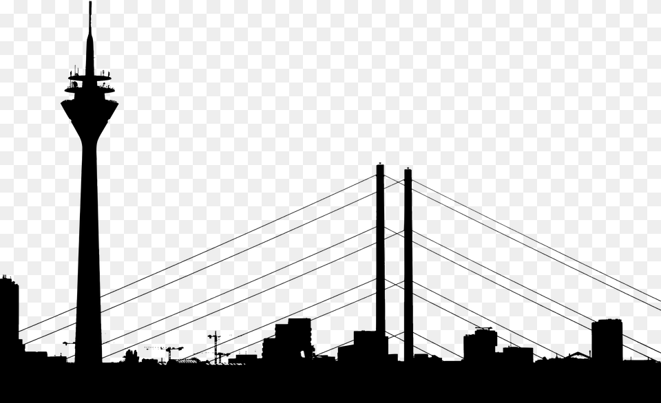 Dusseldorf Cityscape Silhouette Icons, Gray Png Image