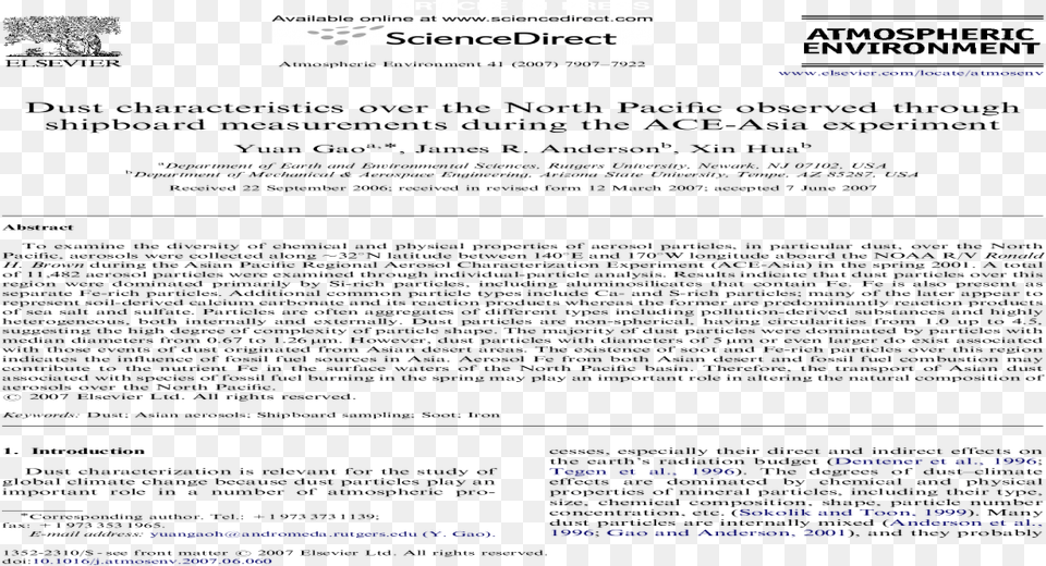 Dust Characteristics Over The North Pacific Observed, Page, Text Png Image