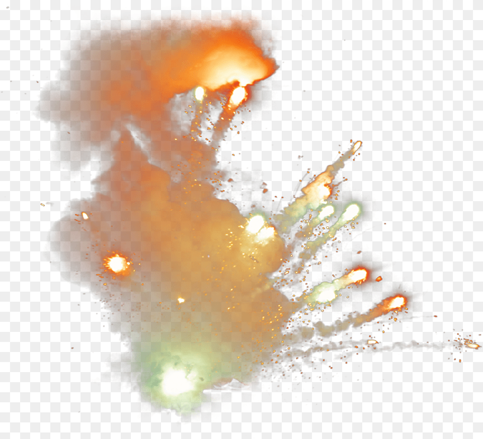 Dust Orange Watercolor Paint, Fireworks, Flare, Light Free Png Download