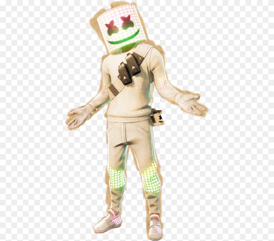 Dusted Marshmello Ft Aura Fortnite Marshmallow From Fortnight, Baby, Person, Figurine, Clothing Png Image