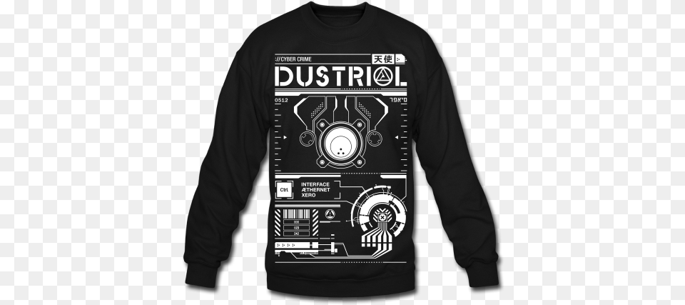 Dustrial Cyberpunk Clothing Sci Fi T Rex Ugly Christmas, T-shirt, Long Sleeve, Sleeve, Sweatshirt Png Image