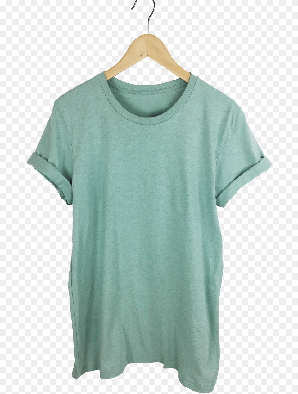 Dusty Mint Tee Tee On Hanger, Clothing, T-shirt, Person Free Png