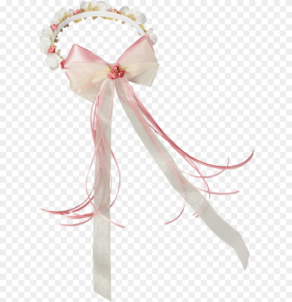 Dusty Rose Silk Amp Satin Floral Crown Wreath Girls Party Favor, Plant, Flower, Accessories, Tie Free Png
