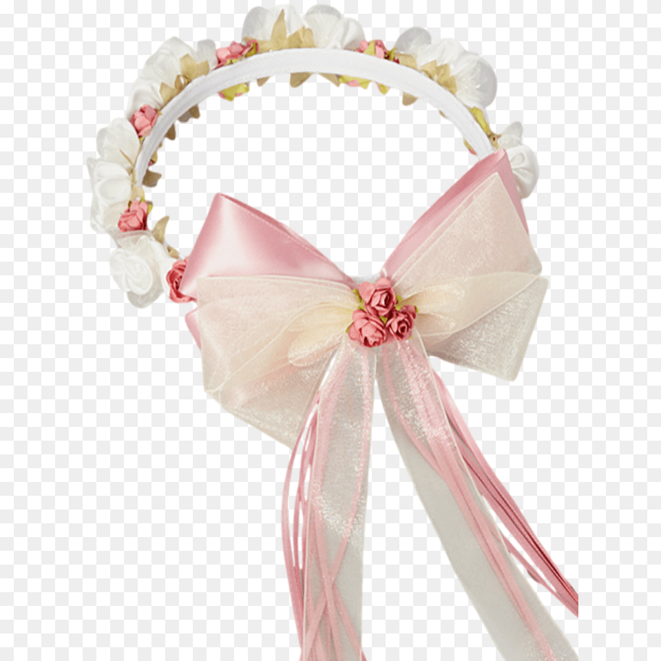 Dusty Rose Silk Amp Satin Floral Crown Wreath Girls Satin Ribbon Transparent, Accessories, Adult, Bride, Female Png