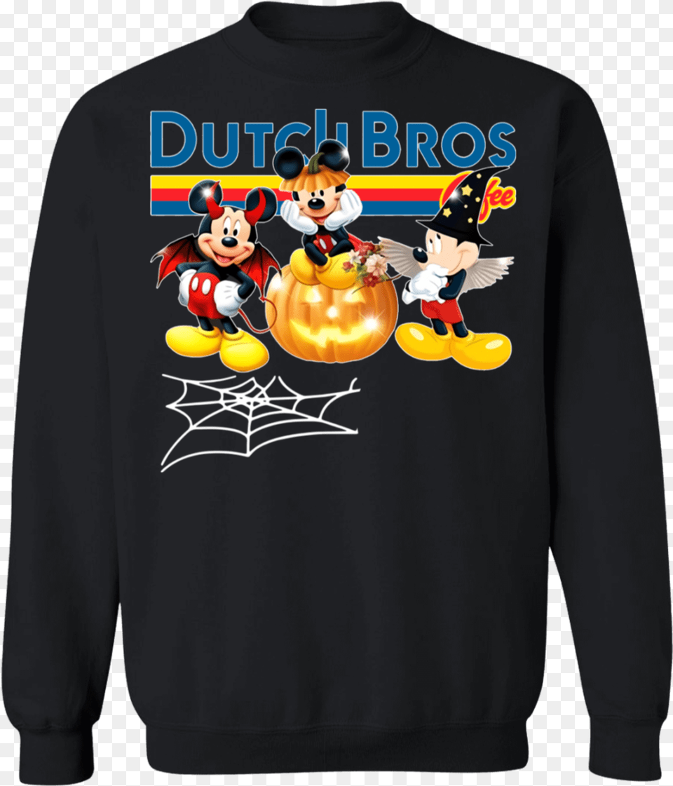 Dutch Bros Mickey Halloween Halloween Dutch Bros Coffee Mickey Mouse, Knitwear, Clothing, Sweatshirt, Sweater Png Image