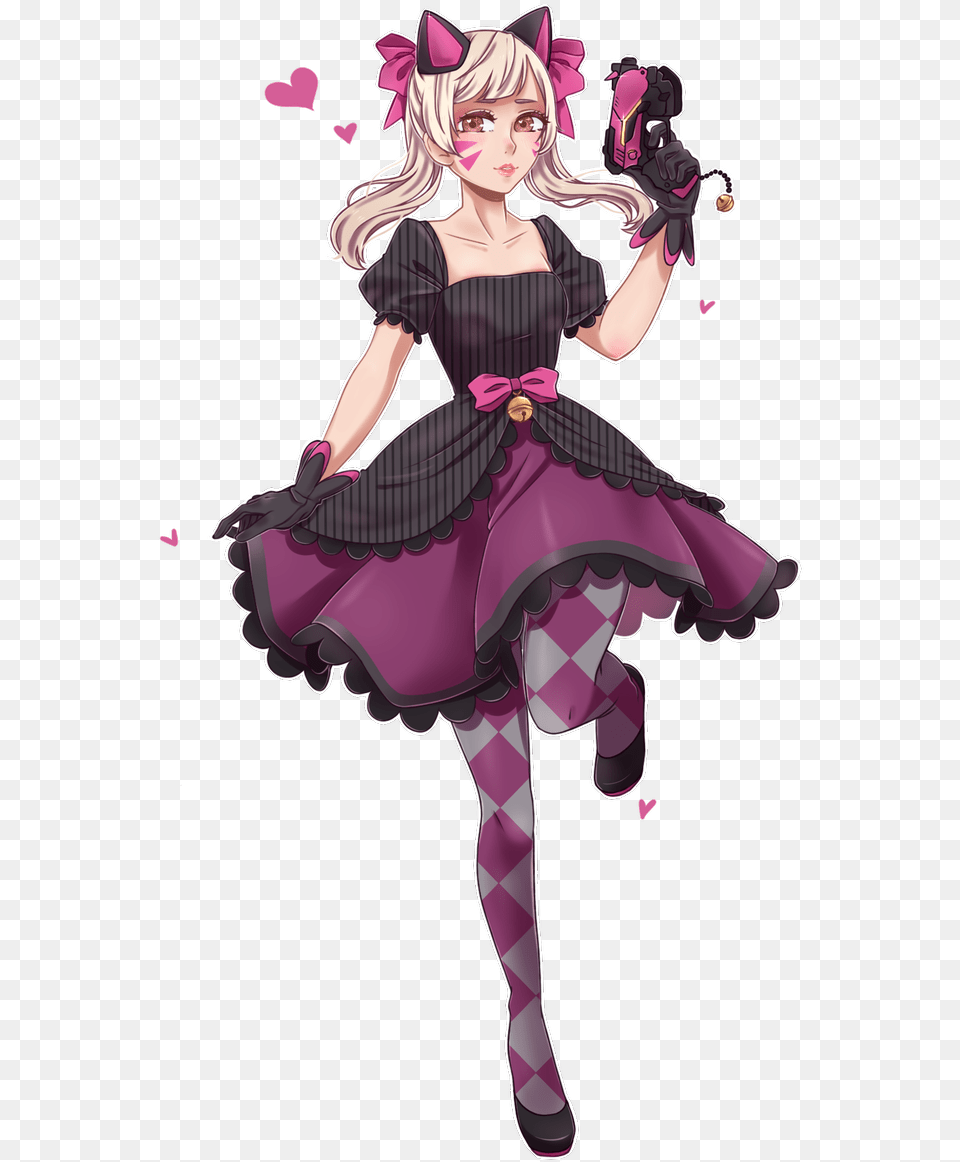 Dva Cat Skin Overwatch I Do Not Own Any Of The Artwork Black Cat D Va Art, Book, Publication, Person, Purple Free Png