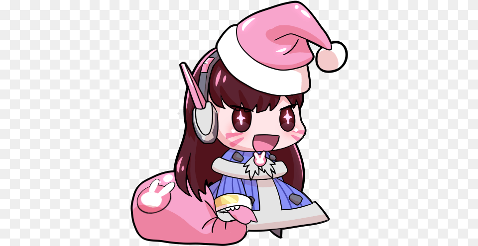 Dva From Overwatch Padoru Cartoon, Book, Comics, Publication, Baby Free Png