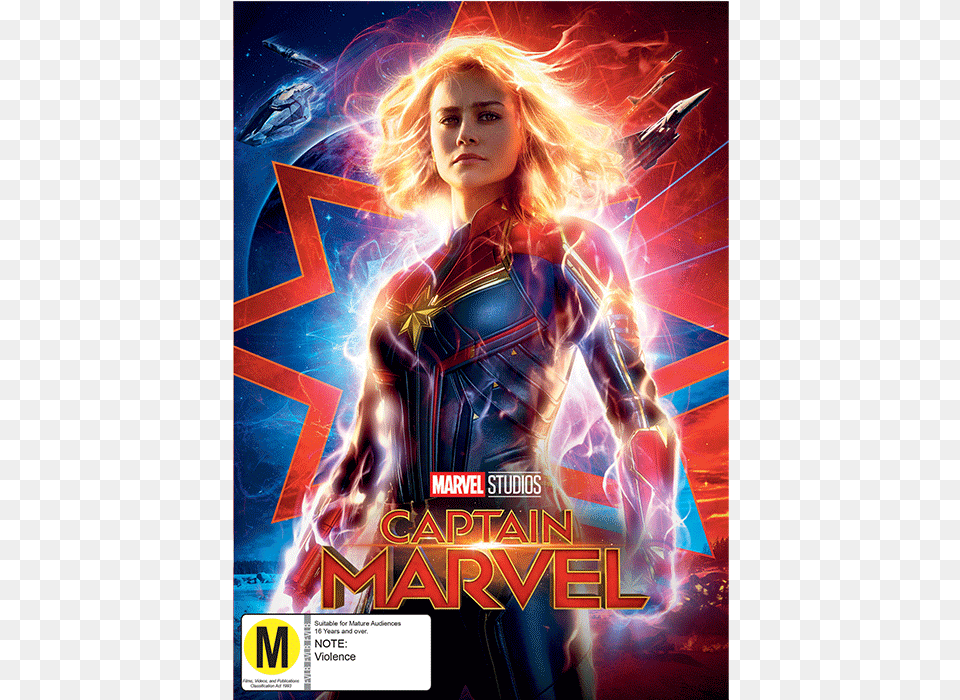 Dvd Captain Marvel Movie Posters Captain Marvel, Adult, Advertisement, Female, Person Png Image