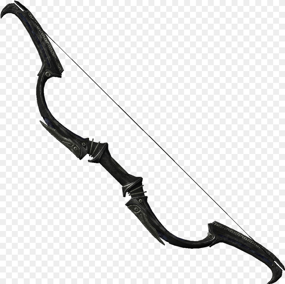 Dwarvenblackbowoffate Skyrim Dwemer Bow, Weapon, Blade, Dagger, Knife Png