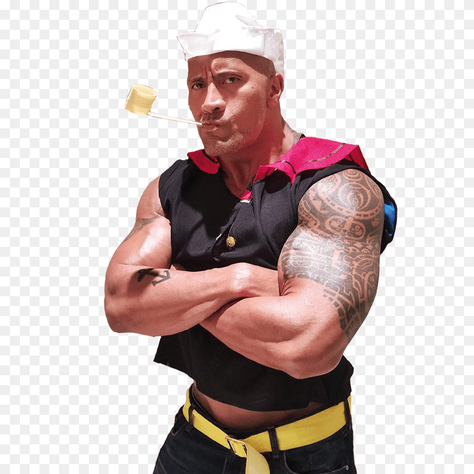 Dwayne Johnson Popeye, Adult, Clothing, Male, Man Free Png Download