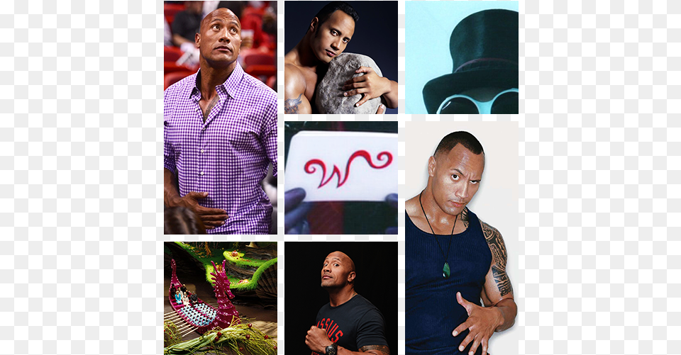 Dwayne The Rock Johnson As Willy Wonka Charlie And The Chocolate Factory, Male, Man, Person, Collage Png Image