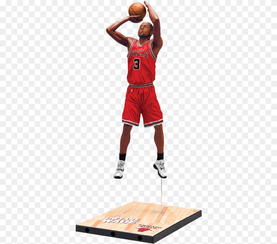 Dwayne Wade 7 Action Figure By Mcfarlane Toys Mcfarlane Toys Nba Series 30 Dwyane Wade Action Figure, Person, Ball, Basketball, Basketball (ball) Free Transparent Png