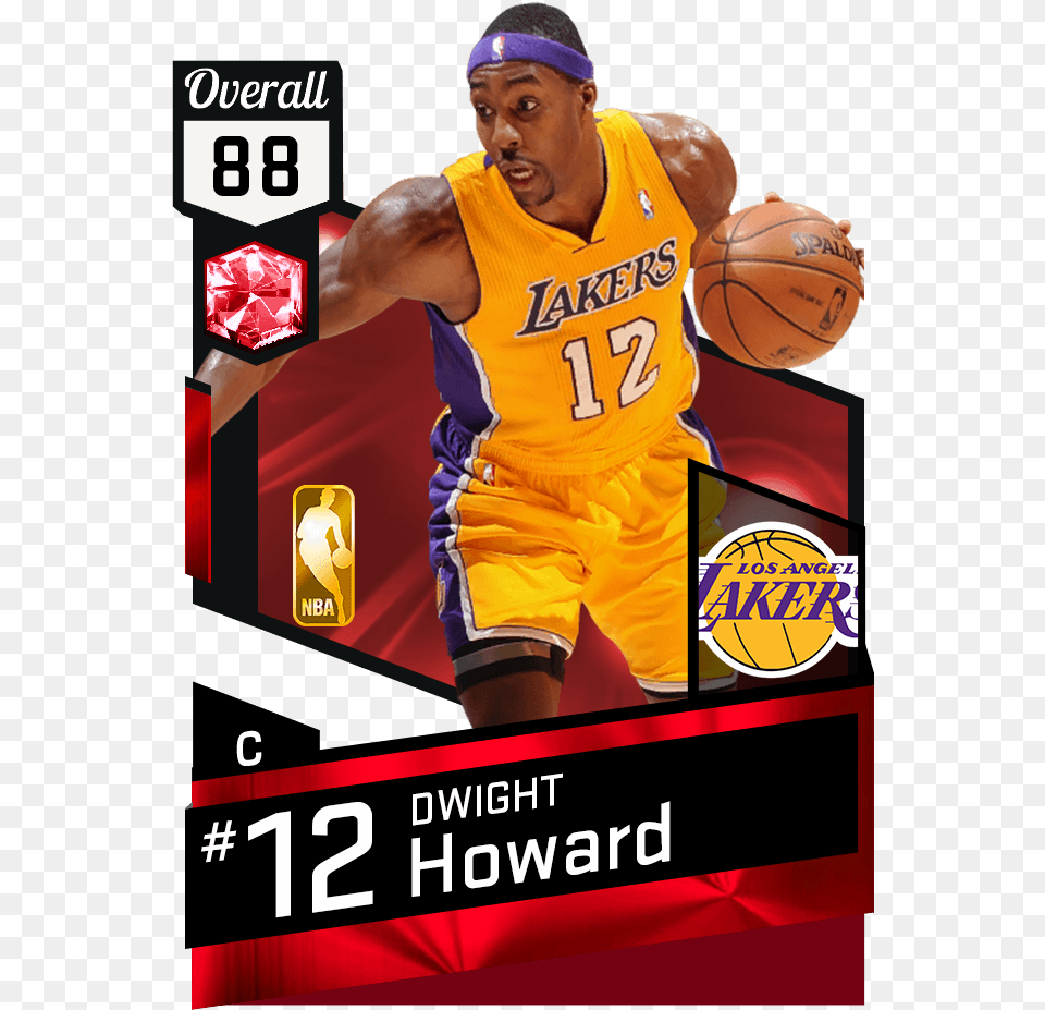 Dwight Howard Ruby Card Nba Live 18 Ultimate Team, Sphere, Advertisement, Adult, Person Png Image