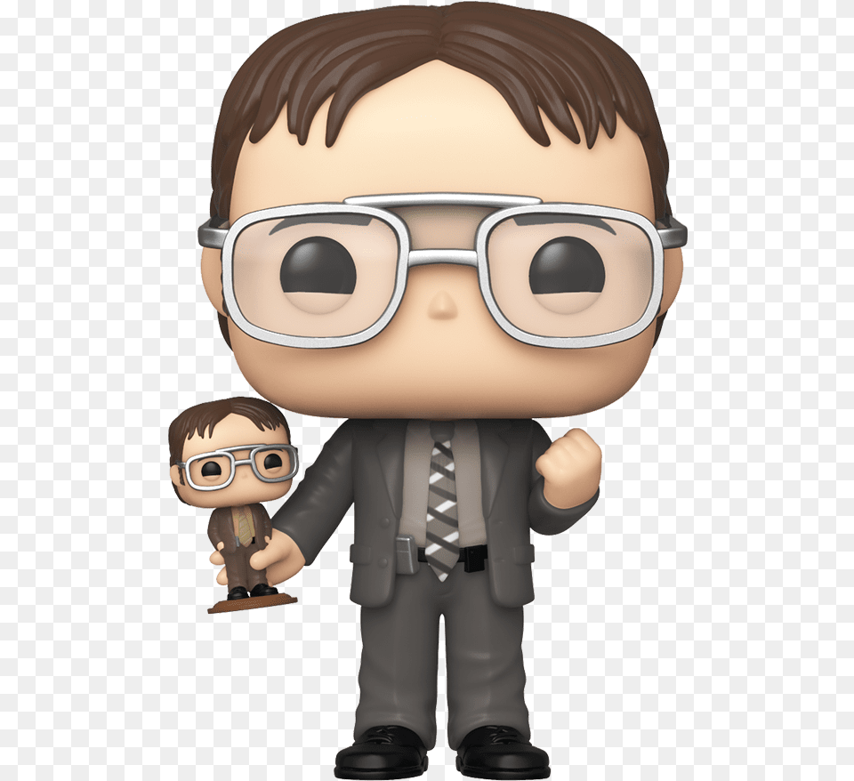 Dwight Schrute With Bobblehead Funko Pop, Accessories, Glasses, Publication, Book Png