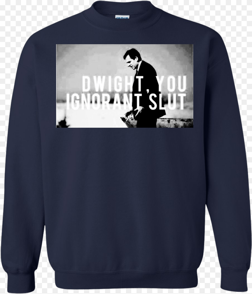 Dwight You Ignorant Slut Shirt Hoodie Tank Stranger Things Christmas Lights Sweater, Sweatshirt, Knitwear, Clothing, Male Free Png