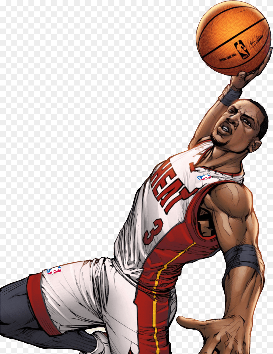 Dwyane Wade Cartoon, Person, People, Adult, Sport Free Transparent Png