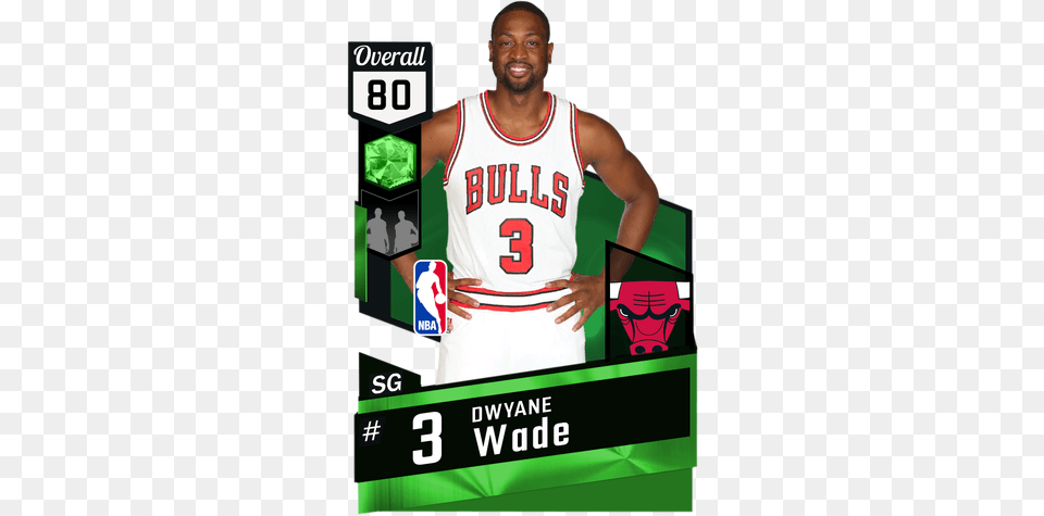 Dwyane Wade Emerald Card Chris Bosh Nba, Clothing, Shirt, Adult, Male Free Png