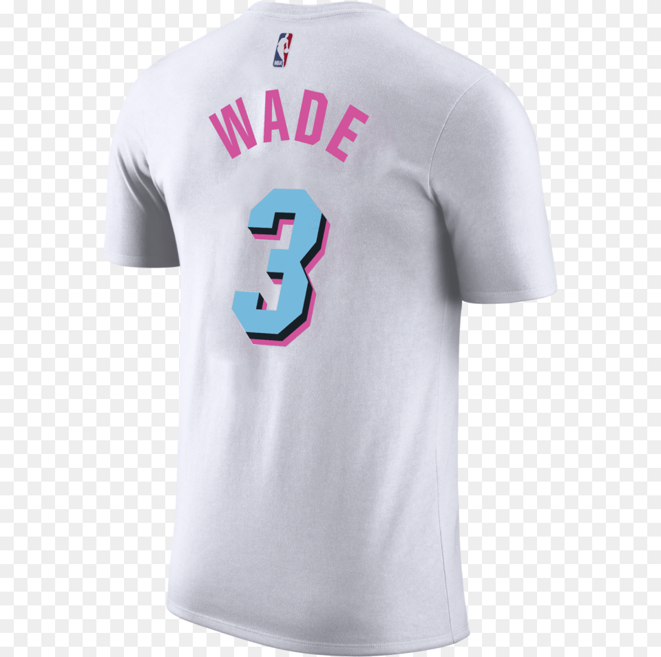 Dwyane Wade Miami Heat Vice Uniform City Edition Youth Name Shirt Dwyane Wade, Clothing, T-shirt Free Transparent Png