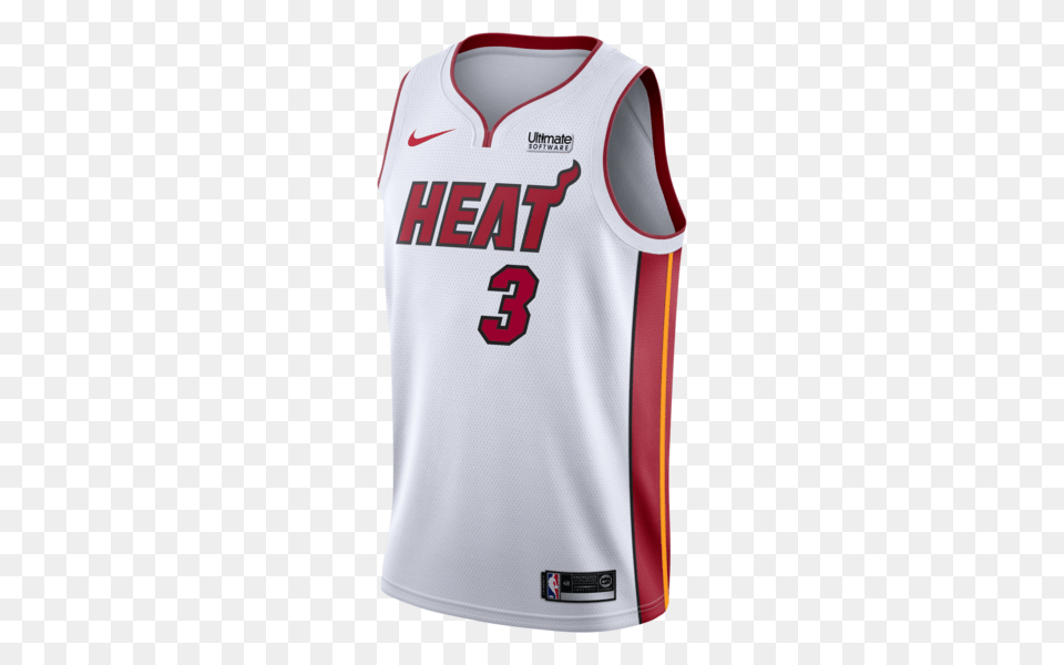 Dwyane Wade Nike Miami Heat Association White Swingman Jersey, Clothing, Shirt Free Transparent Png