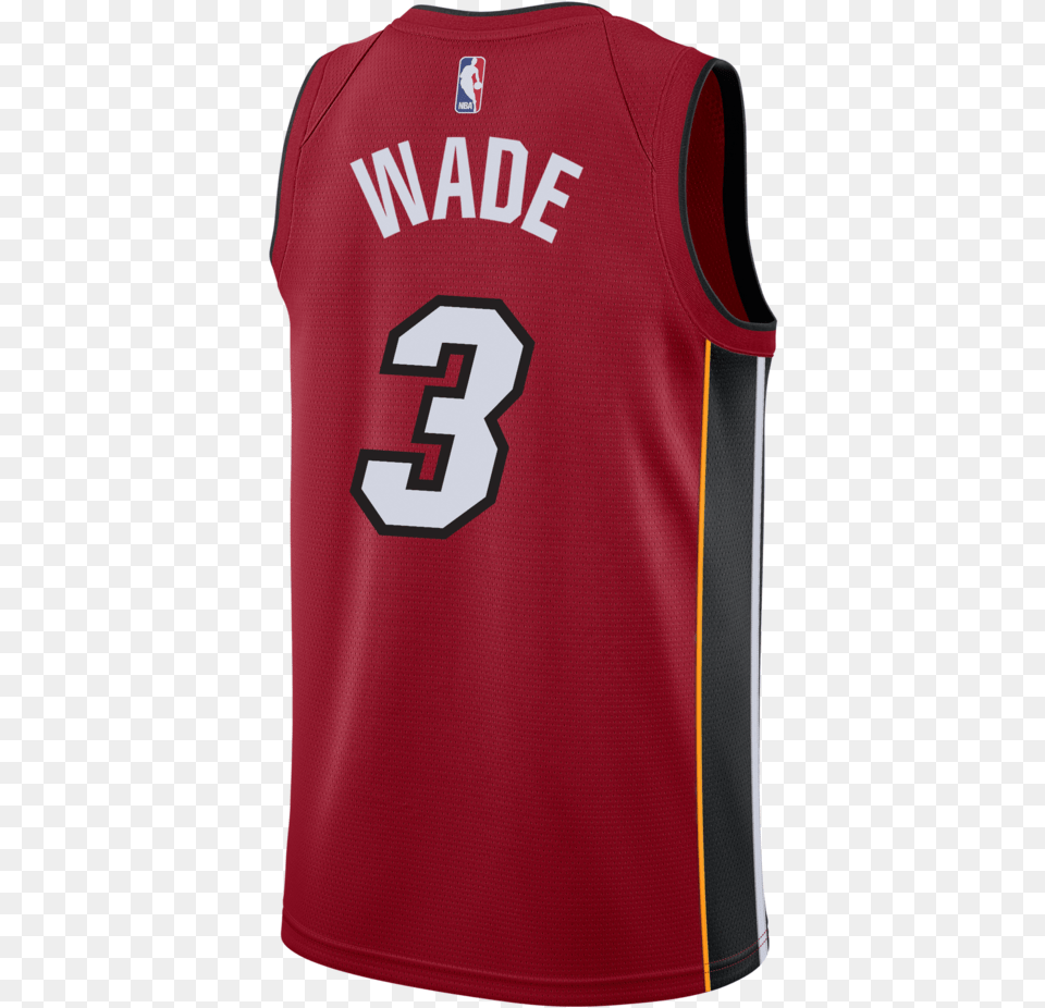 Dwyane Wade Nike Miami Heat Statement Red Swingman Miami Heat Jersey Transparent, Clothing, Shirt Free Png