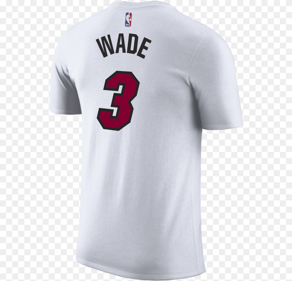 Dwyane Wade Nike Miami Heat White Name Amp Number Tee Active Shirt, Clothing, T-shirt, Jersey Free Transparent Png