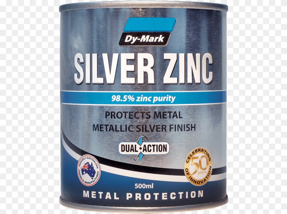 Dy Mark 500ml Silver Zinc Metal Paint Ink Dymark Stencil Spray Brown, Tin, Can Png