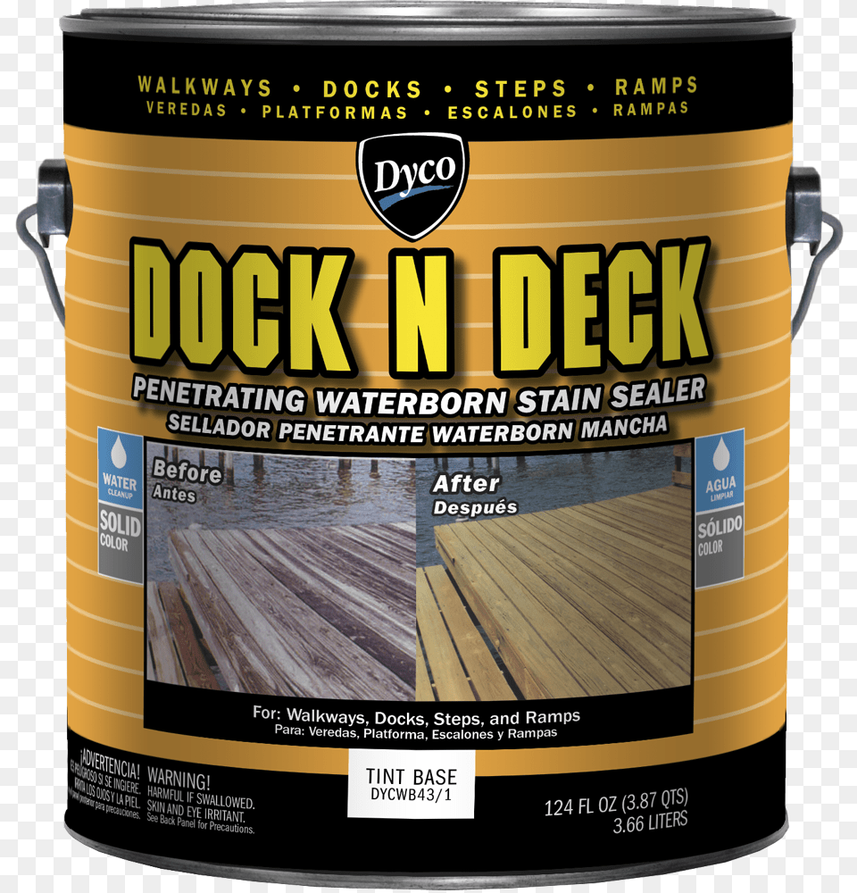 Dyco Dock N Deck, Can, Paint Container, Tin, Wood Png Image