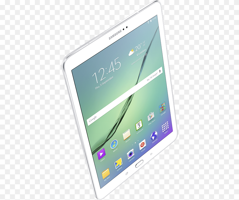 Dynamic View Of White Galaxy Tab S2 From Left Perspective Samsung Galaxy Tab S2 Wi Fi 32 Gb White, Computer, Electronics, Tablet Computer, Mobile Phone Png
