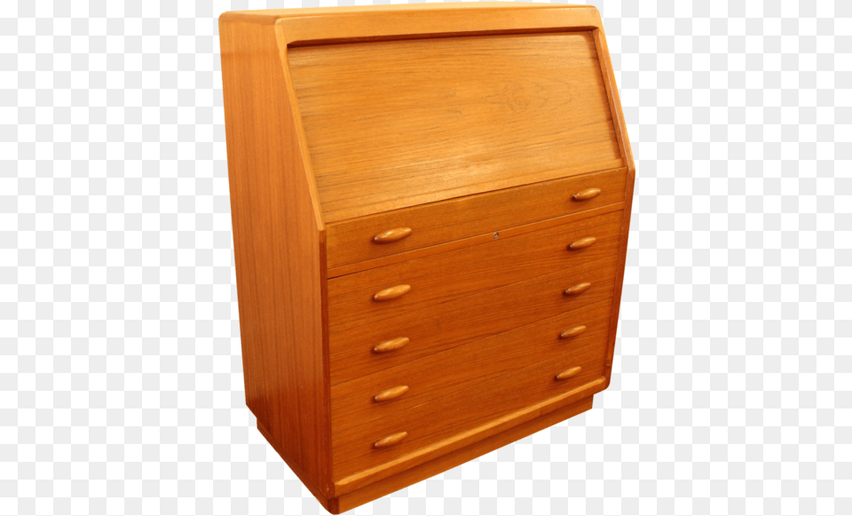 Dyrlund Danish Teak Rolltop Desk Chest Of Drawers, Cabinet, Drawer, Furniture, Mailbox Png