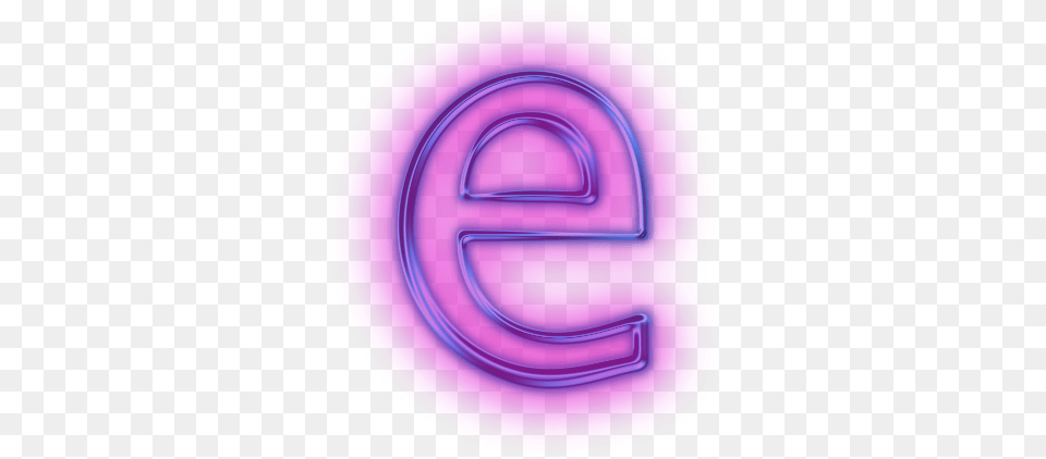 E 5 Image Neon Letter E, Light, Purple, Disk Free Png