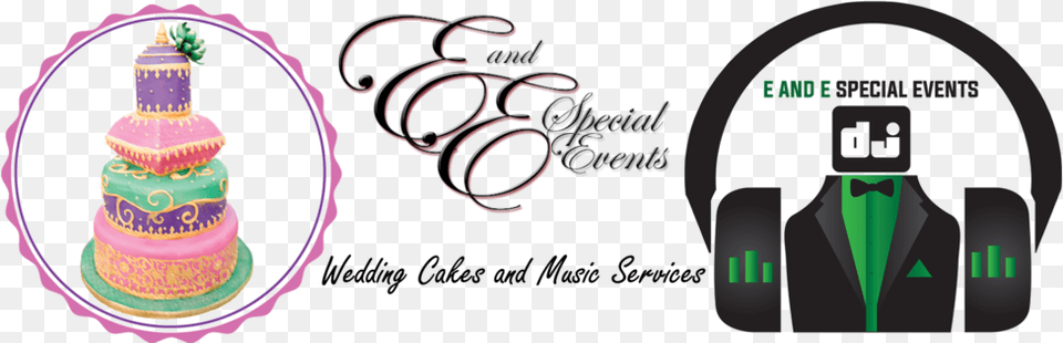 E And E Special Events Wedding Cakes And Dj Services Calligraphy, Birthday Cake, Cake, Cream, Dessert Free Transparent Png