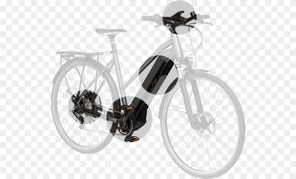 E Bike Systems For Adventurers Hybrid Bicycle, Machine, Wheel, Spoke, Transportation Png Image