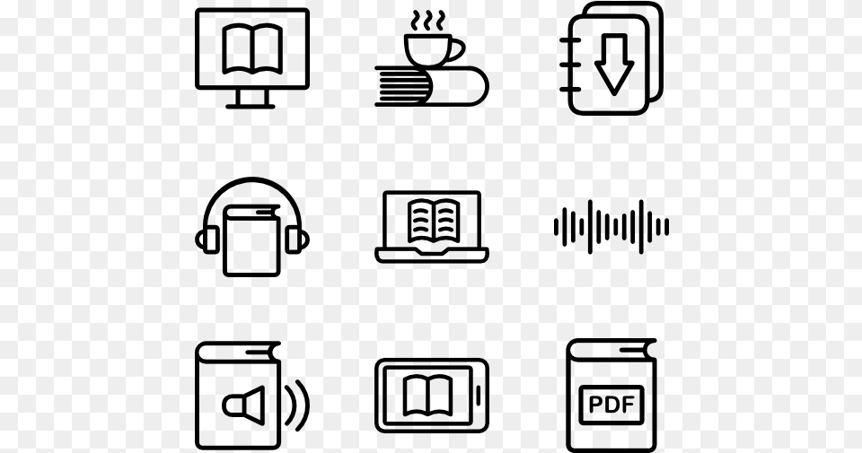 E Book Retail Icons, Gray Free Png