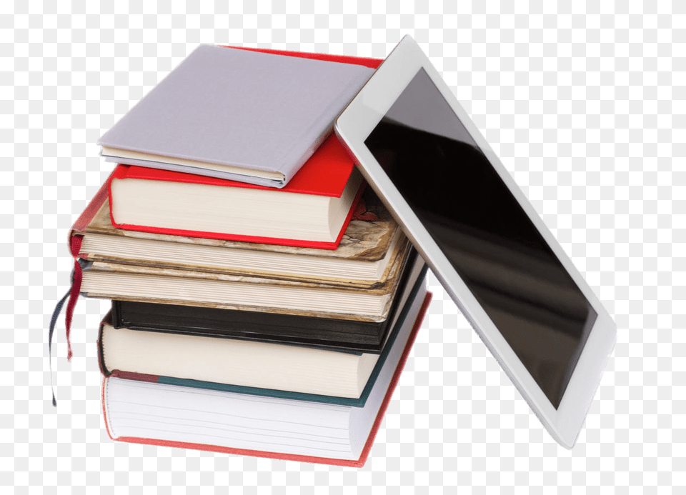 E Book Next To Pile Of Books, Publication, Electronics, Phone, Mobile Phone Free Transparent Png