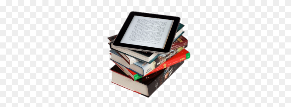 E Book On Top Of Book Pile, Publication, Computer Hardware, Electronics, Hardware Free Transparent Png