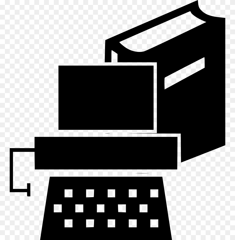 E Books Vector Symbol Simple Comments Typewriter, Computer, Electronics, Pc, Stencil Free Png Download