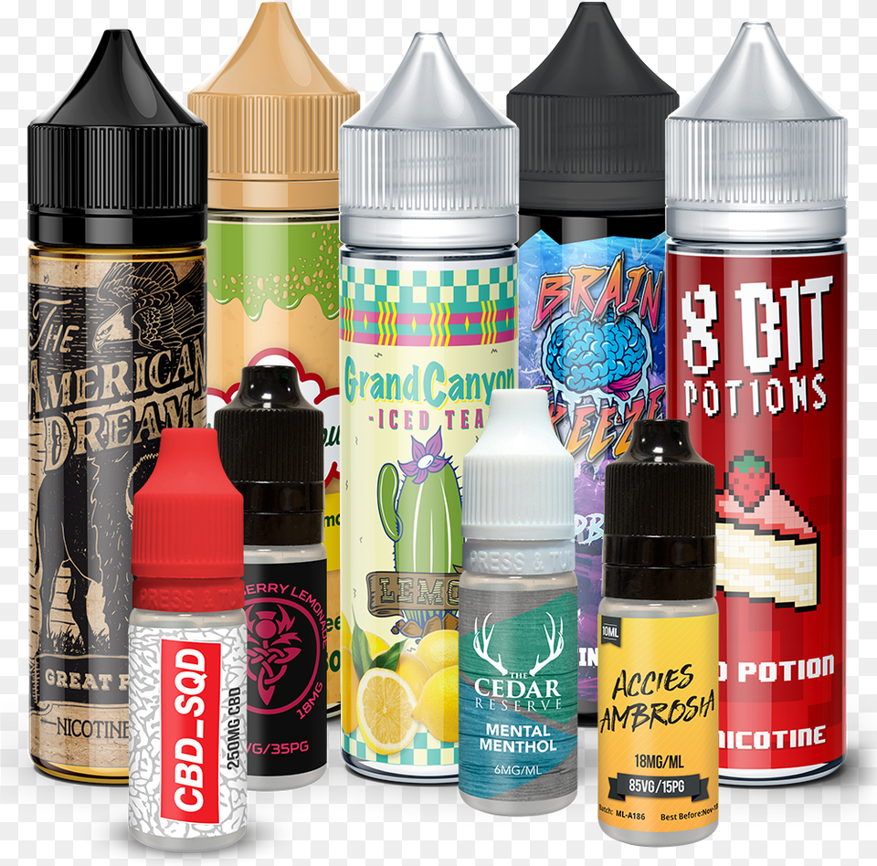 E Cigarette Liquid, Can, Spray Can, Tin, Bottle Png Image