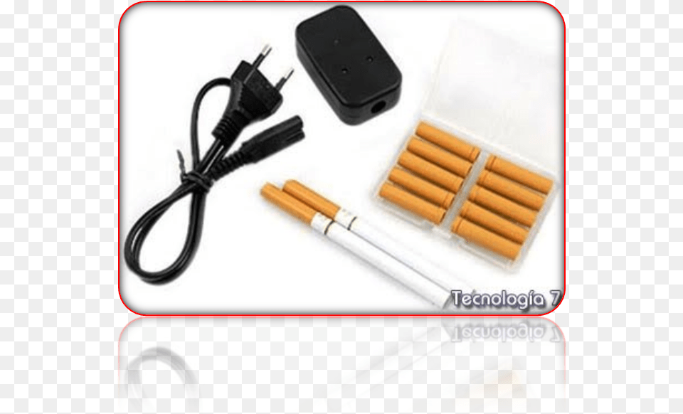 E Cigarette With Cigarette Form, Adapter, Electronics, Dynamite, Weapon Free Png Download