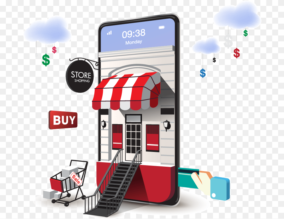 E Commerce Graphic Mobile E Commerce Transparent, Architecture, Building, House, Housing Free Png