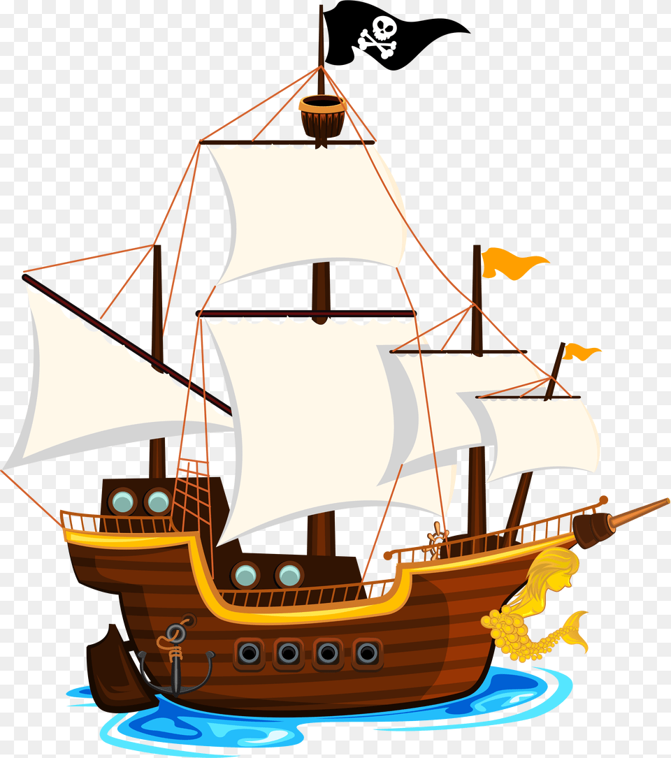E D Ea C Orig Edeacorig Transparent Background Pirate Ship Clipart, Boat, Sailboat, Transportation, Vehicle Free Png Download