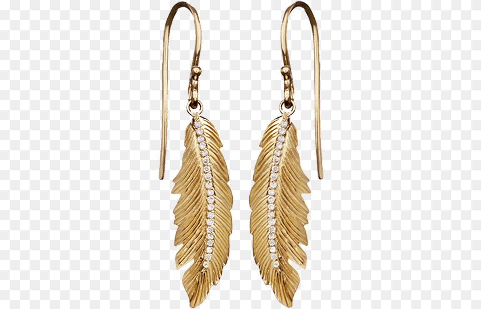 E Feather Earrings Medium Pave Y New Earrings, Accessories, Earring, Jewelry Png Image