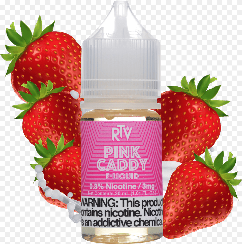 E Liquid Pink Caddy Salt Nic Strawberry Fruity, Berry, Food, Fruit, Plant Png Image