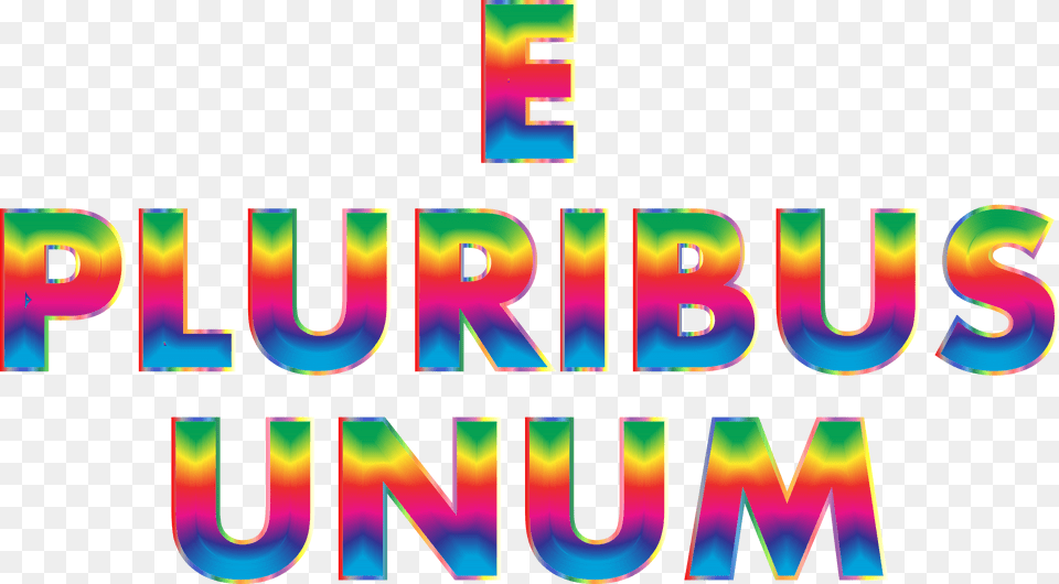 E Pluribus Unum Rainbow Typography No Background Clip, Light, Text Free Png