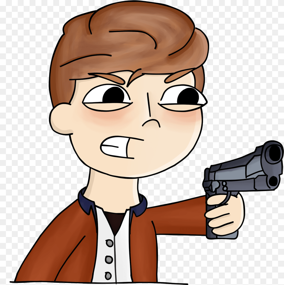 E1 I Made Him Cute Lol Another One Of These Cartoon, Weapon, Handgun, Gun, Firearm Free Png