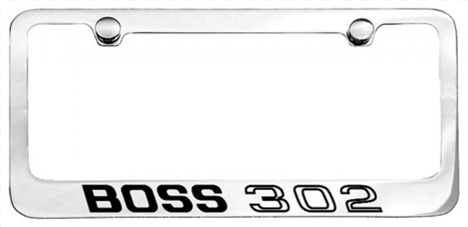 Ea Mustang Boss 302 Chrome Plated License Plate Frame, License Plate, Transportation, Vehicle, White Board Png Image