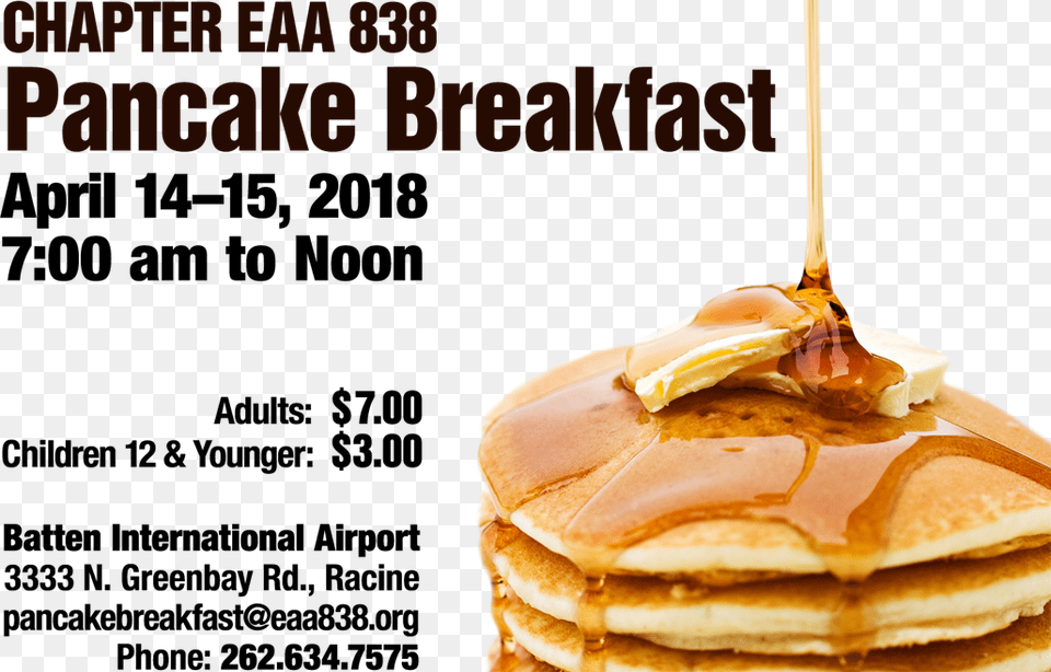 Eaa Chapter 838 Pancake Breakfast Fliers On Pancake, Bread, Food Png