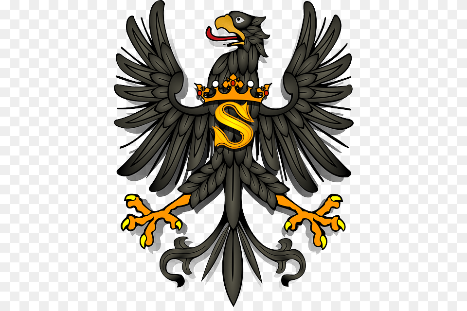 Eagle Bird Animal Coat Symbol Coat Of Arms King Kingdom Of Prussia Coat Of Arms, Electronics, Hardware, Emblem Free Png