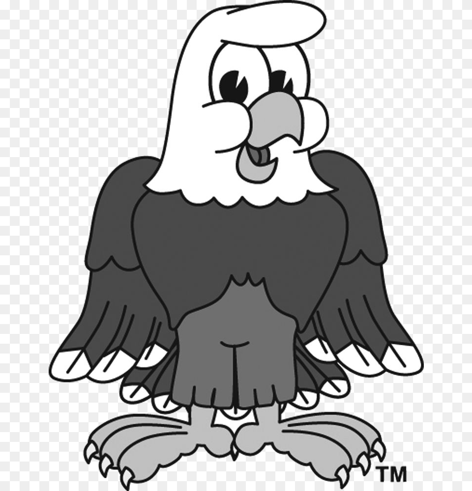 Eagle Cartoon Clipart Clip Art Transparent Cartoon Eagle Clipart Black And White, Animal, Bird, Vulture, Baby Free Png Download