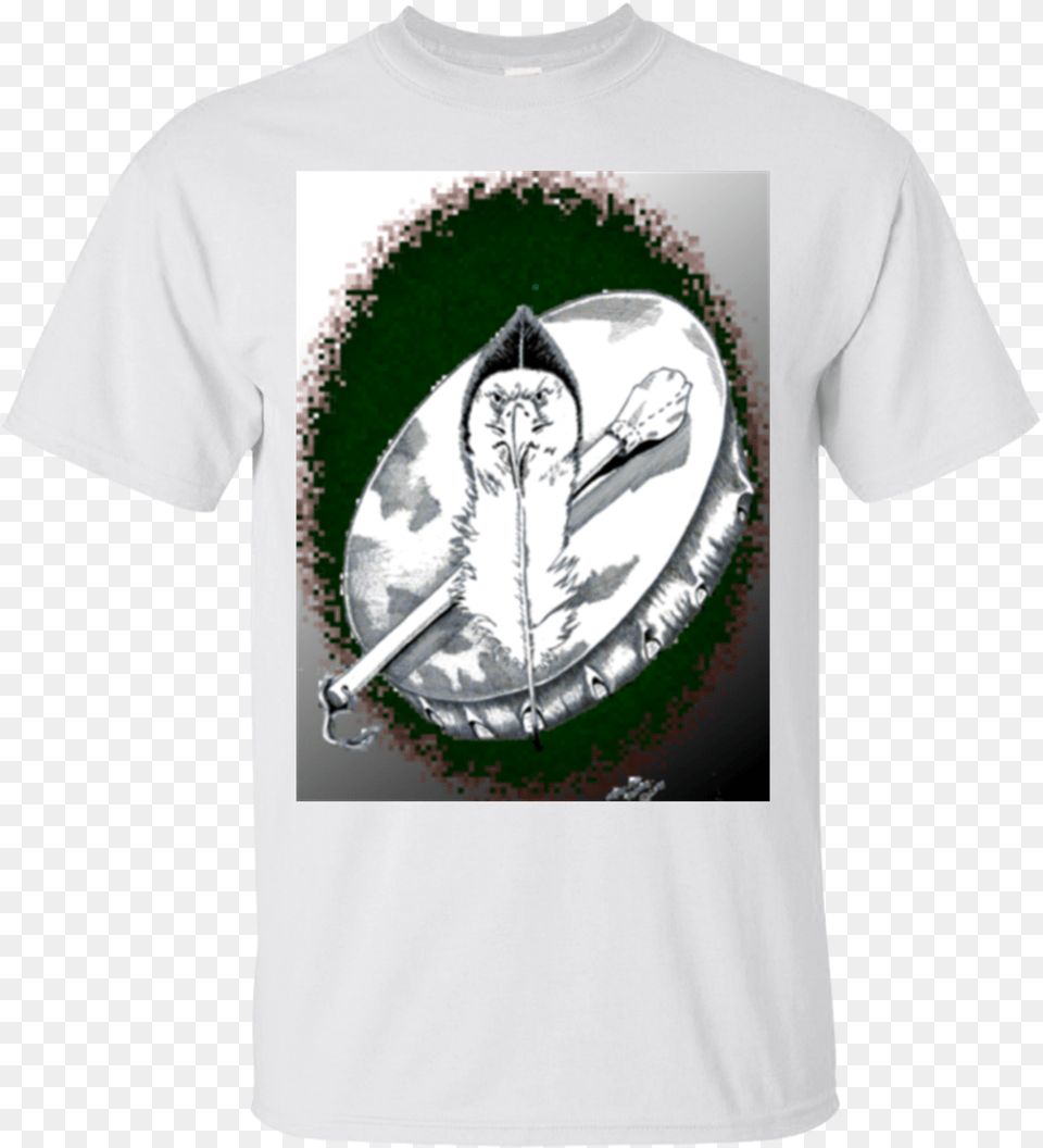 Eagle Feather And Drum Gildan Ultra Cotton T Shirt Death, Clothing, T-shirt, Face, Head Free Png